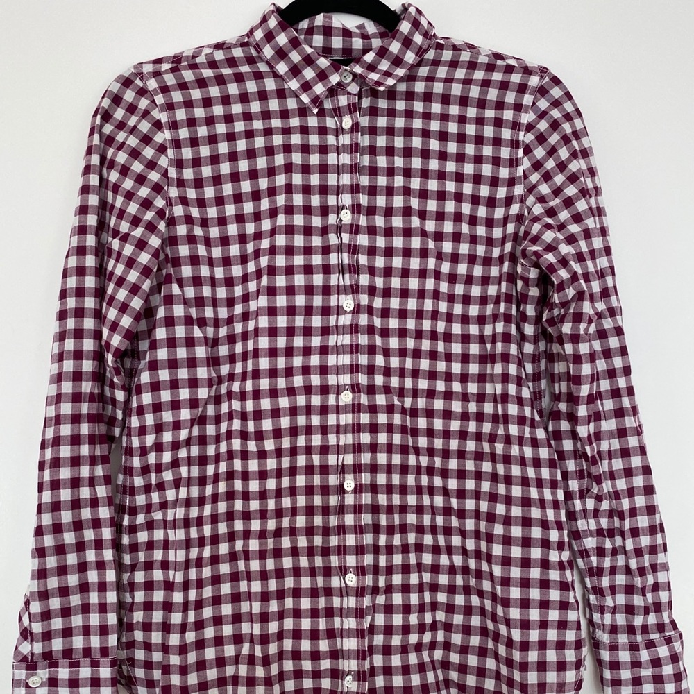 Jcrew Purple Plaid Loose Fitted Button Down